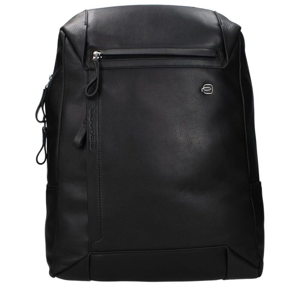 Piquadro Black Leather Men's Backpack